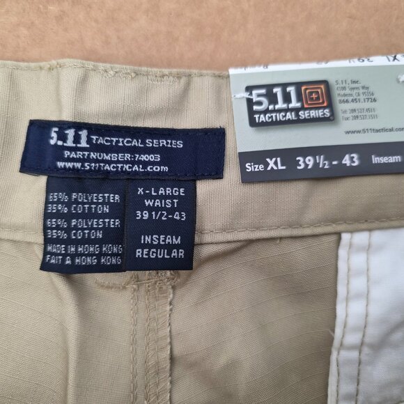 5.11 Tactical Taclite Pants Mens Knee Pad 74003 TD162 Khaki Sz 39.5-43 x32 - Picture 6 of 6